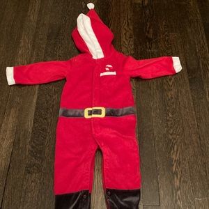 John Lewis Baby Toddler Boy Girl Santa Bodysuit Christmas Red Hood Snaps 18-24 M